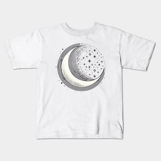 Crescent Moon and stars illustration Kids T-Shirt